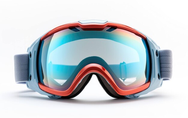 Stylish Snow Goggles on White Background