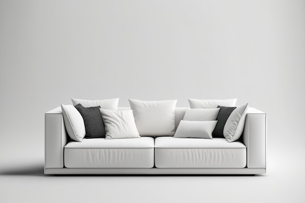 Stylish sofa against a white background