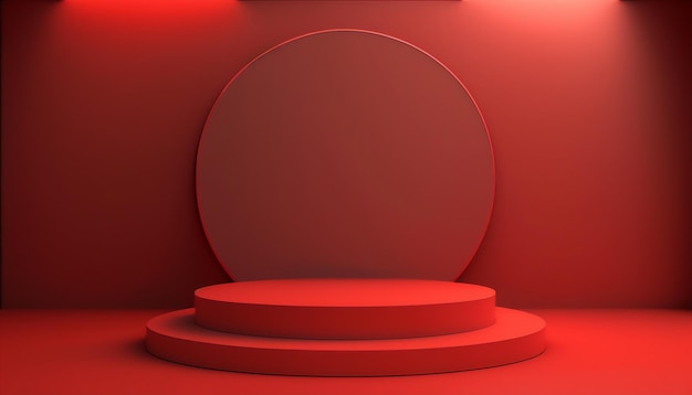 ブランドを高めるスタイリッシュで洗練された赤い表彰台