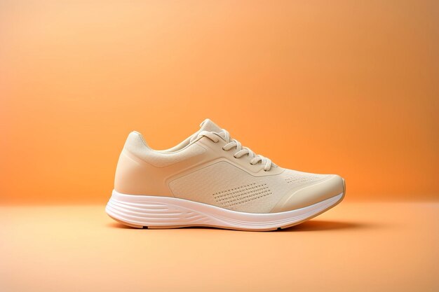 Stylish sport shoes on pastel background simple urban aesthetics Sportswear minimalist style and fashion running footwear Sneakers for running or hiking