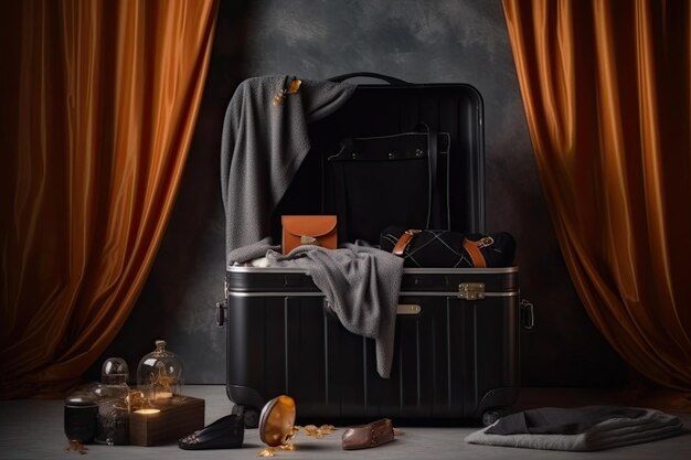 Stylish Stuff in Cool Black Suitcase