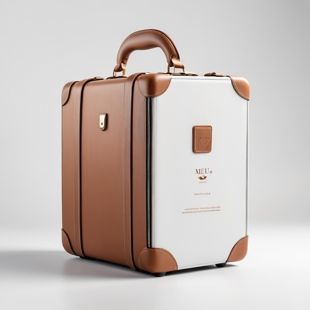 旅行用のスタイリッシュなスーツケースのデザインは、白い背景に製品写真を分離しました