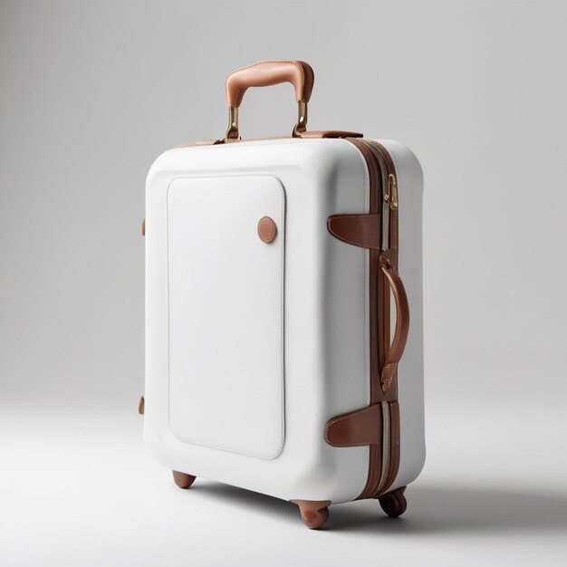 Photo stylish suitcase design for travel isolated product photography on white background