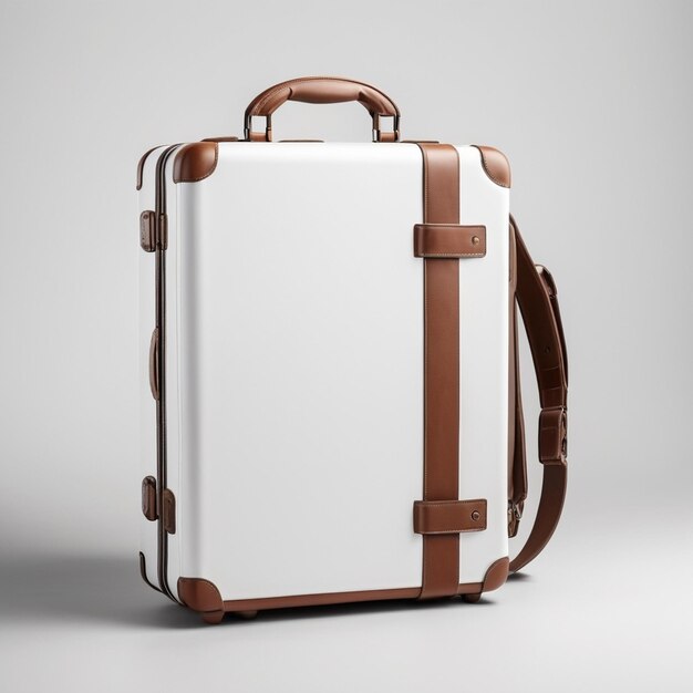 Foto stylish suitcase design for travel fotografia di prodotti isolati su sfondo bianco