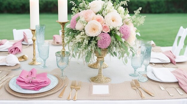 Stylish table decor for wedding