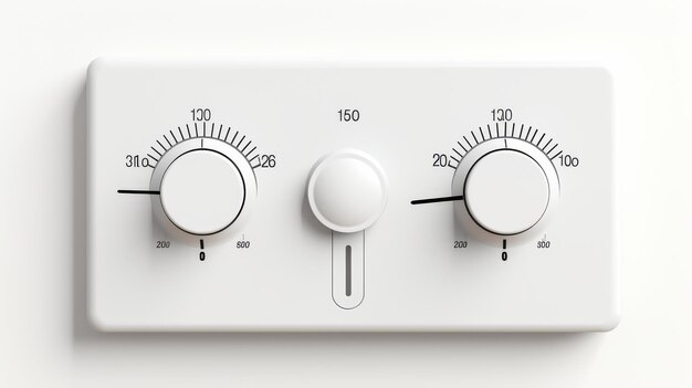 Photo stylish thermostat on white background