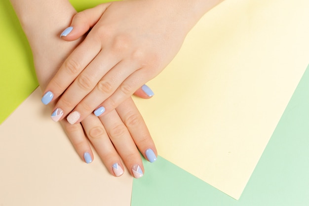 Stylish trendy female manicure.