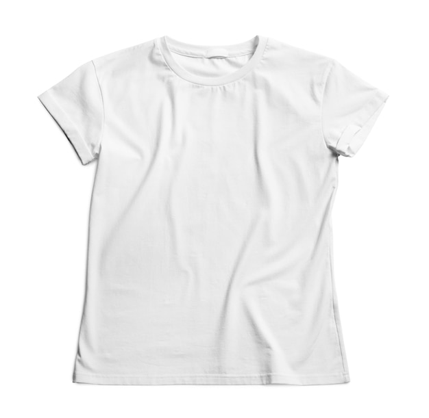 Stylish tshirt on white background top view