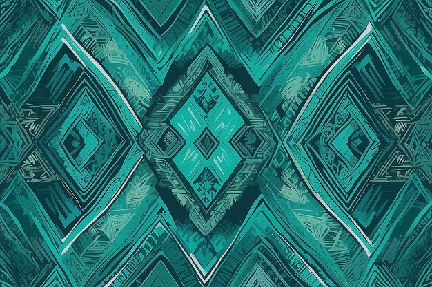 Photo stylish turquoise green geometric ethinc pattern for various designs