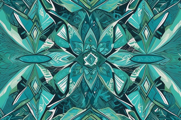 Photo stylish turquoise green geometric ethinc pattern for various designs