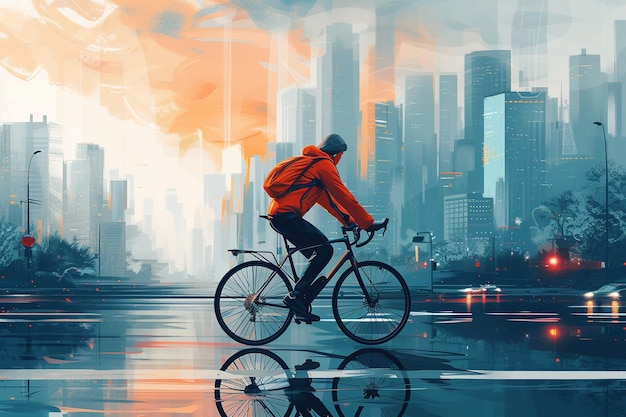 Photo stylish urban cycling amp ecofriendly commute