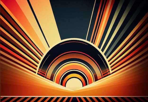 Stylish vintage old 70s background AI generated image