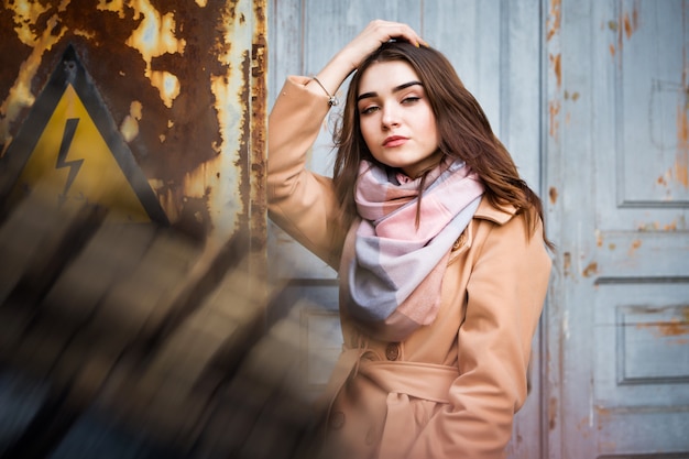 Stylish woman in autumn park