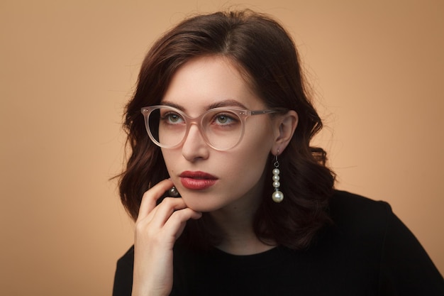 Stylish woman in eyeglasses