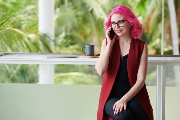 Stylish Woman Talking on Phone