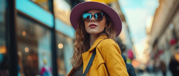 Stylish Woman With Shopping Bags Exuding Confidence And Trendy Fashion Choices