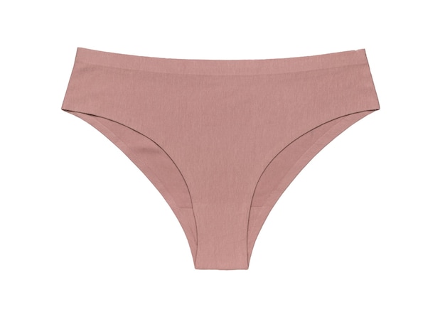 Stylish women's brown panties isolated on a white background The concept of women's underwear