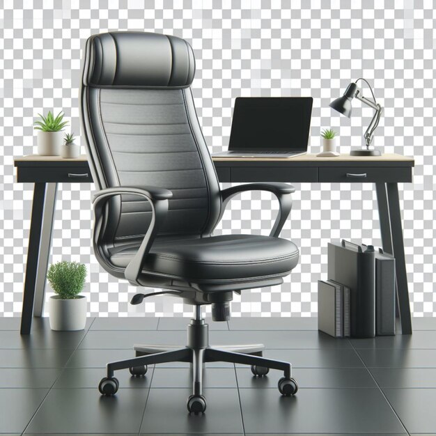 Photo stylish workplace interior with modern office chair on transparent background png