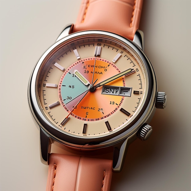 Stylish wristwatch pastel background AI generated image