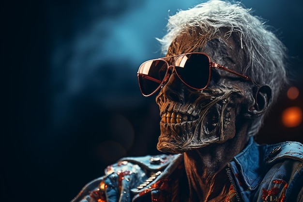 A stylish zombie rocking sunglasses Generative Ai