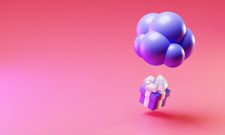 Stylized 3d illustration 3d render high-resolution gift for Christmas day with pink background