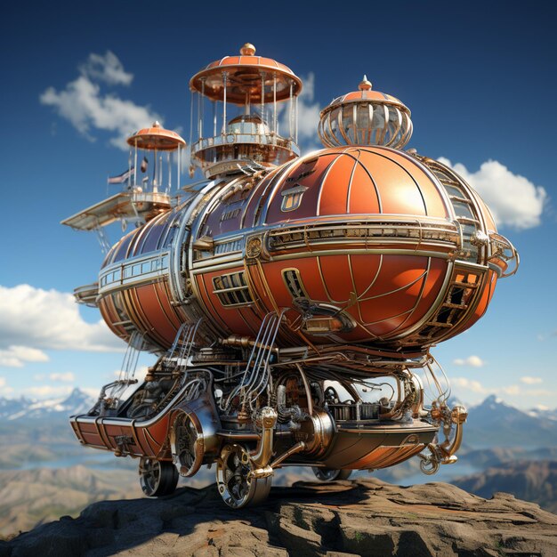 Photo stylized airship