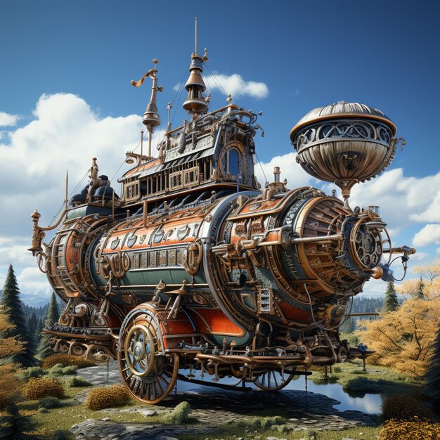 Photo stylized airship