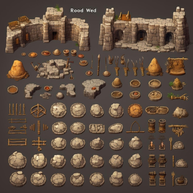 Photo stylized ancients asset