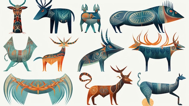 Stylized animal motifs