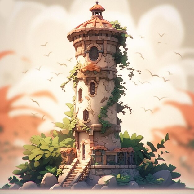 Photo stylized bell tower