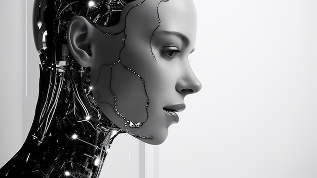 인공지능이라는 영화를 위한 스타일화된 흑백 영화 포스터
