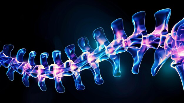 Photo stylized colorful illustration of human spine