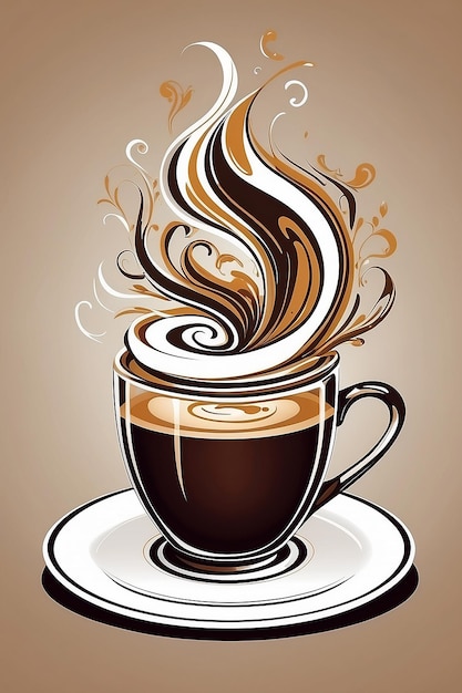 Stylized cup of coffee Vector