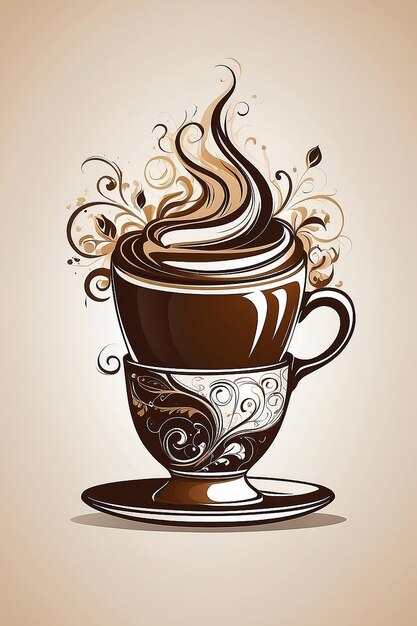 Стилизованная чашка кофе Вектор