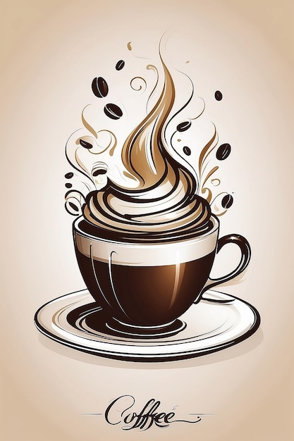 Stylized cup of coffee Vector