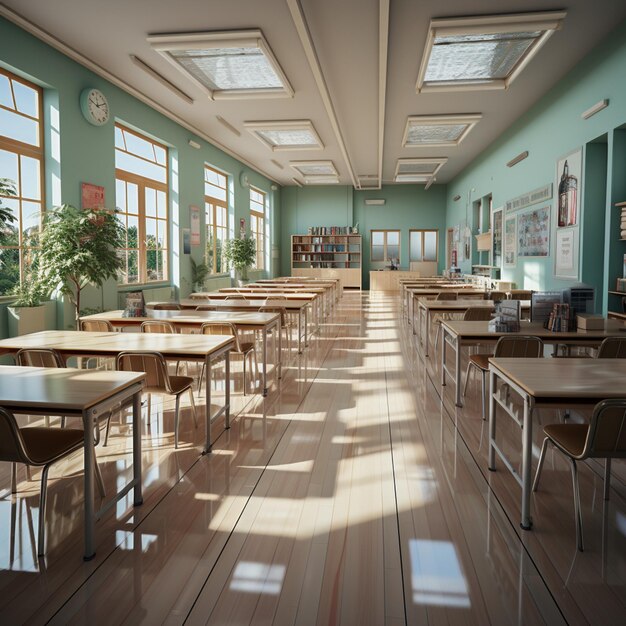 Photo stylized elementary school interior design