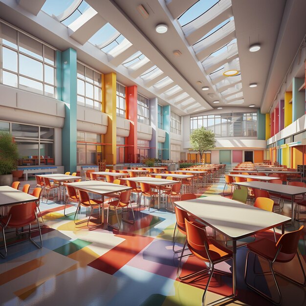 Photo stylized elementary school interior design