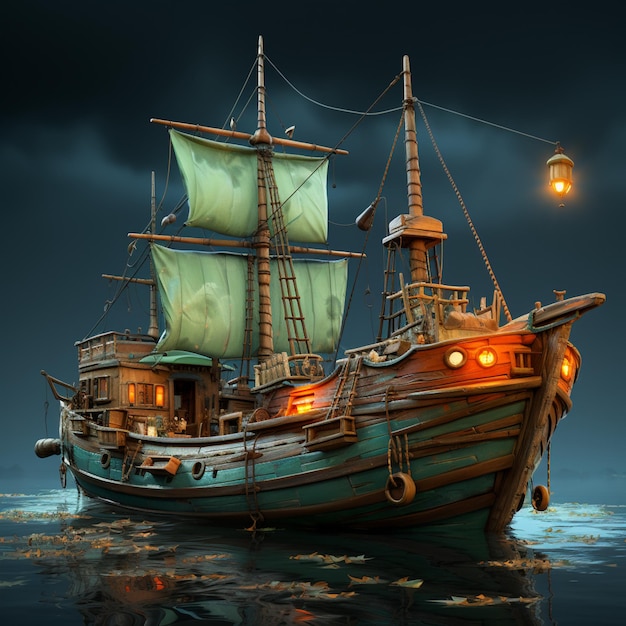 Stylized Fishing Boat