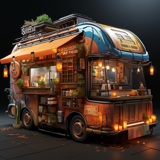Photo stylized food truck