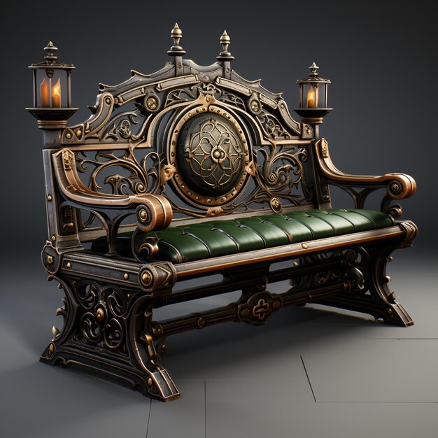 Photo stylized gothic bench