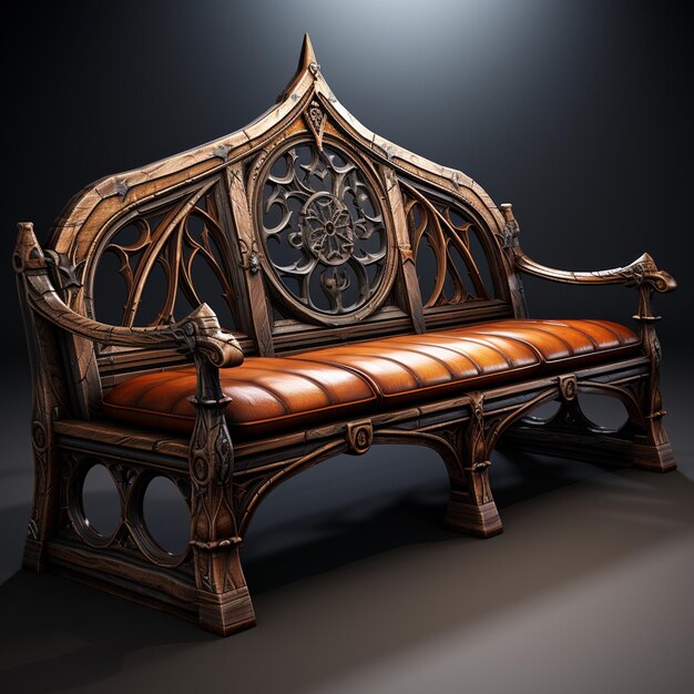 Photo stylized gothic bench