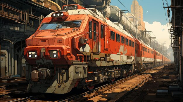 Стилизованный аниме Greeble Train