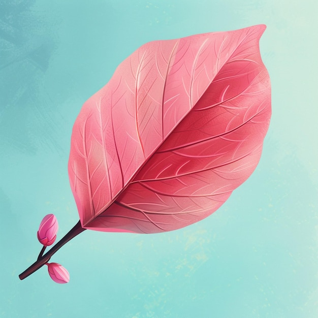 stylized handpainted 2d texture for a leaf of a cherry blossom tree