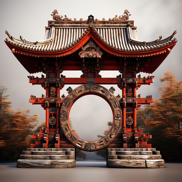 Stylized Japanese gate