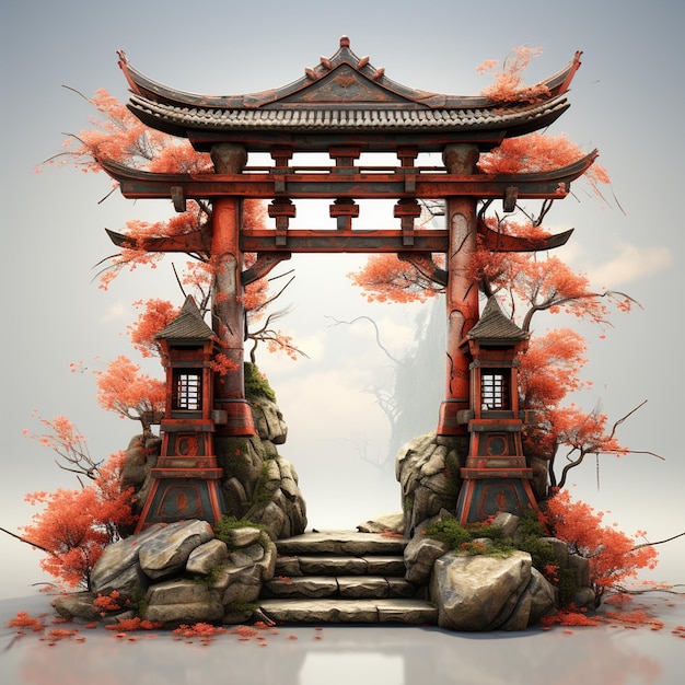 Stylized Japanese gate