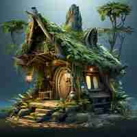 Photo stylized jungle house