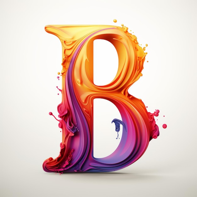 Photo stylized letter b isolated on white background