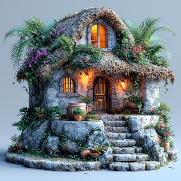 Stylized Mayan House