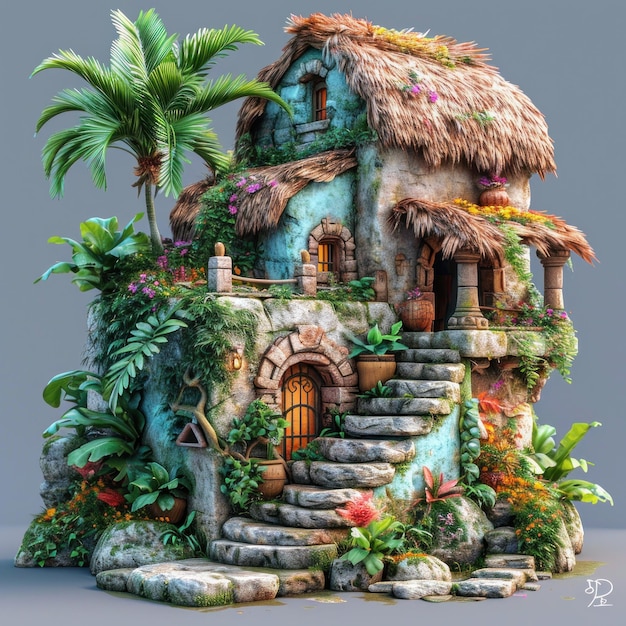 Stylized Mayan House