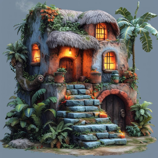 Stylized Mayan House